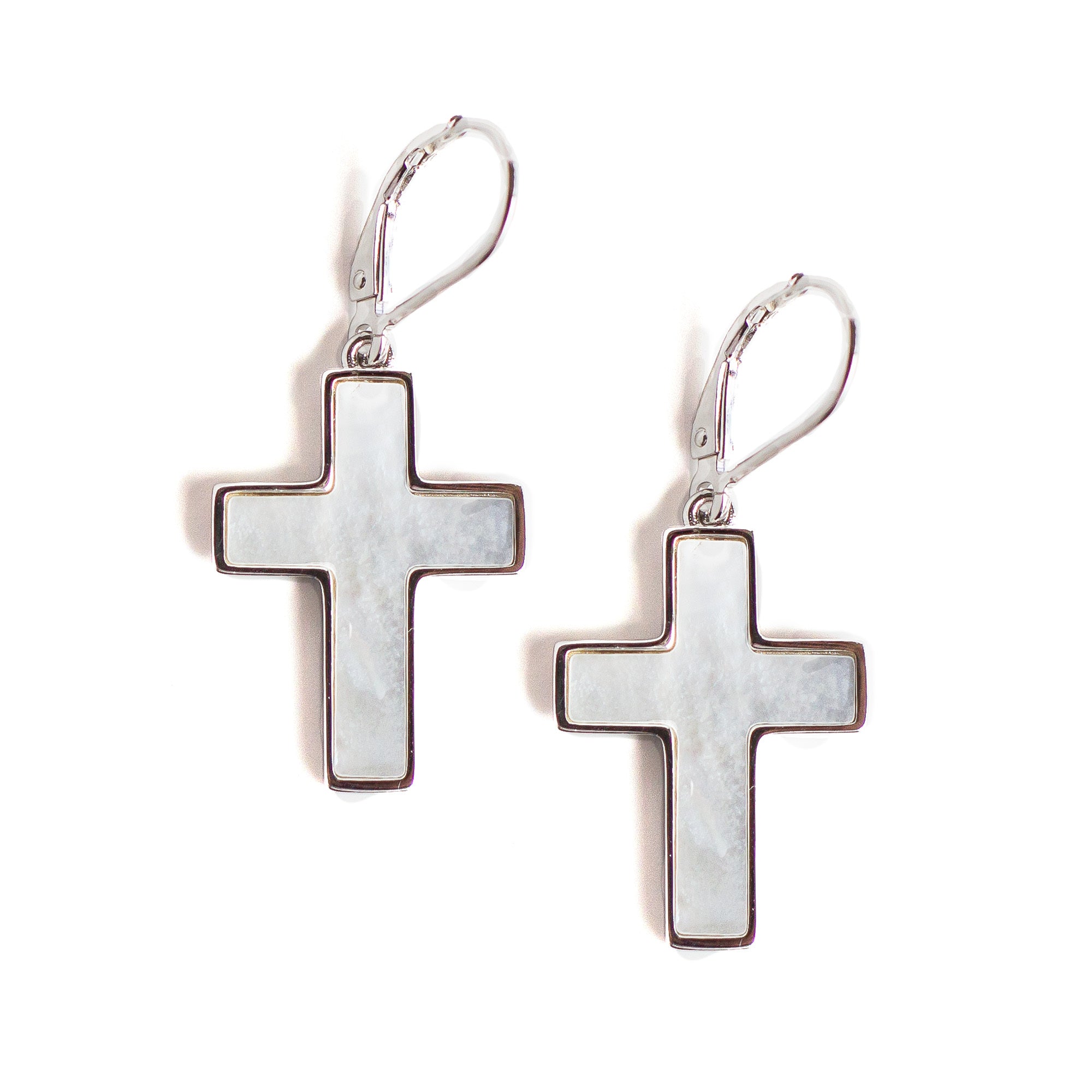 Cross on sale pearl earrings