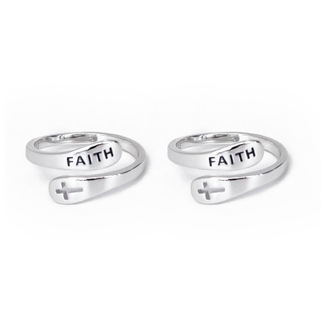 "FAITH" Sterling Silver Cross Ring